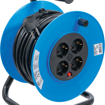 Kabeltrommel | 25 m | 3 x 1,5 mm² | 4 Steckdosen | IP 20 | 3000 W, Art.-Nr: NBG 3361