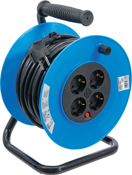 Kabeltrommel | 25 m | 3 x 1,5 mm² | 4 Steckdosen | IP 20 | 3000 W, Art.-Nr: NBG 3361