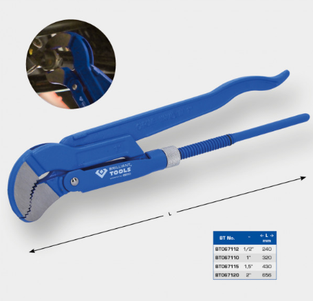 Eckrohrzange 1", 45° gewinkelt