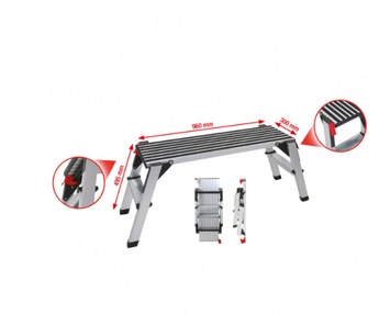 Aluminium-Sicherheits-Laufbühne, L1270xB446xH495mm