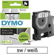 Dymo D1 Schriftband 45013, S0720530, schwarz auf weiß, Breite 12mm, Länge 7m