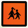 Schulbusschild / 600 x 600 mm retroreflektierend RA 1 / A, orange mit schwarzem Rand