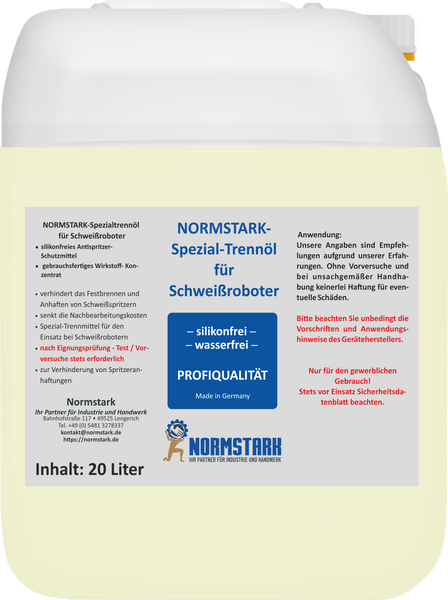 Normstark Spezial-Trennöl für Schweißroboter 20 L