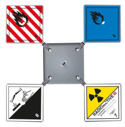 Aluminium-Box zum Wechseln von Gefahrzetteln