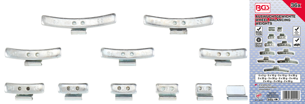 Auswuchtgewichte-Sortiment | 36-tlg.