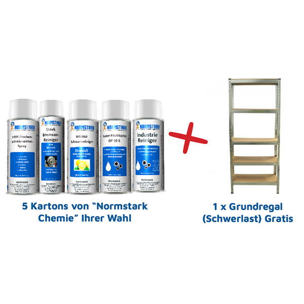 5 Kartons NORMSTARK-Chemie = 1x Grundregal (Schwerlast) gratis