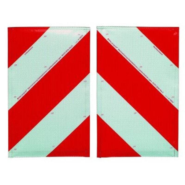 Warnmarkierung für Hubladebühnen / 250 x 400 mm retroreflektierend Typ II, weiß-rot, bauartgeprüft