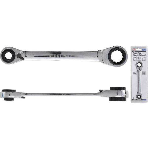 Ratschen-Ringschlüssel | 4-in-1 | SW 10 x 13 - 17 x 19 mm