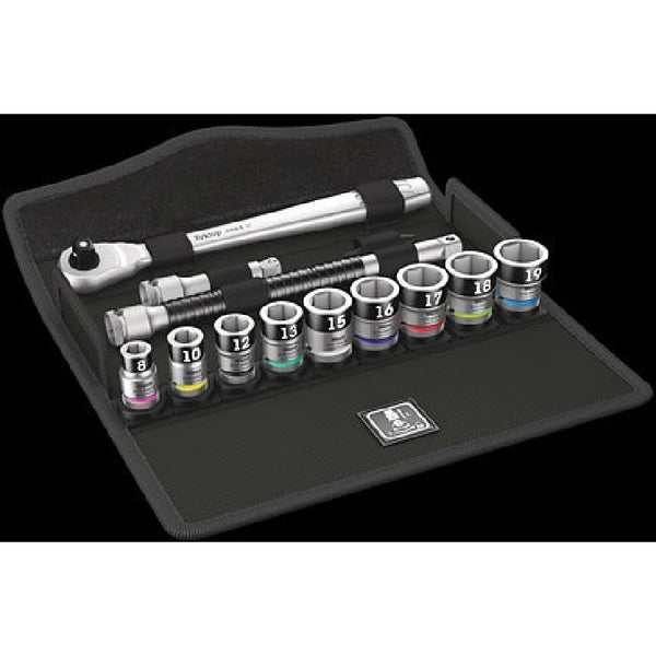 Zyklop Metal-Knarrensatz, Umschalthebel, mit Haltefunktion, 3/8"-Antrieb, metrisch