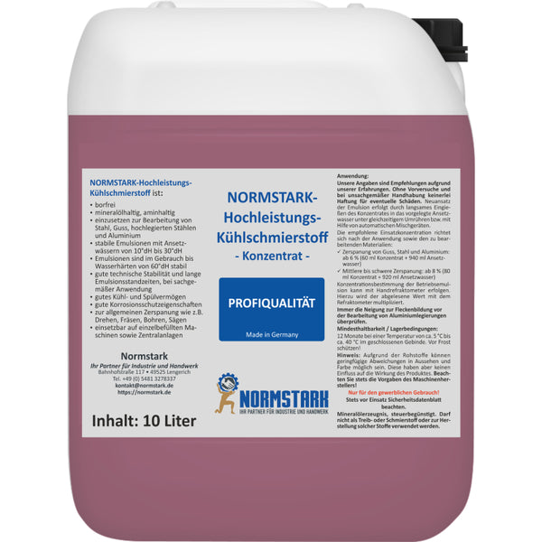 Normstark Hochleistungs-Kühlschmierstoff 10 L