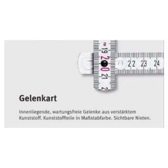 Gliedermaßstab, Zollstock, 2 M, Kunststoff-Glieder