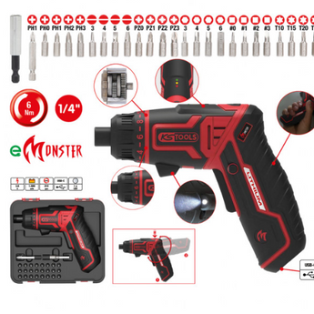 eMONSTER 1/4“ Akku-Bit-Schrauber-Satz, 27-tlg.