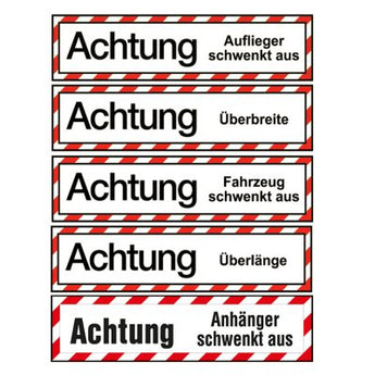 LKW-Schild „Achtung“ / 200 x 800 mm