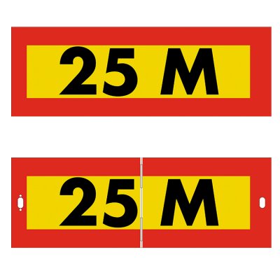 LKW-Schild „25 m“ / Skandinavien retroreflektierend RA 2 / B