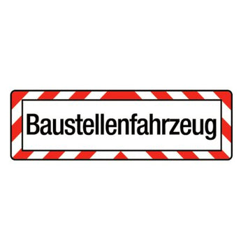 LKW-Schild „Baustellenfahrzeug“ / 200 x 650 mm