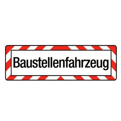 LKW-Schild „Baustellenfahrzeug“ / 200 x 650 mm