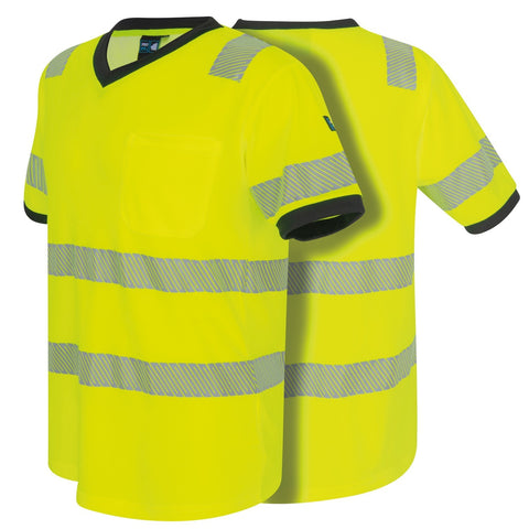 Warnschutz T-Shirt, Neon gelb, mit UV-Schutz