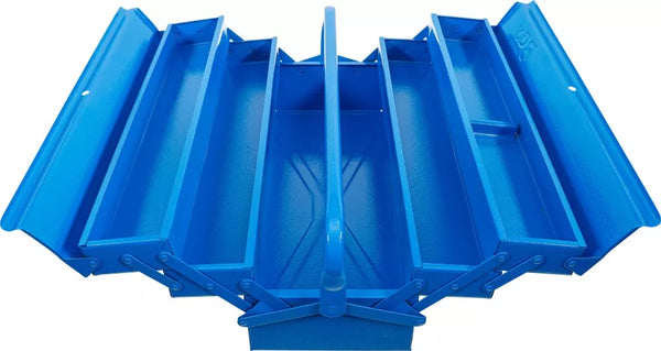 Metall-Werkzeugkasten | leer | 530 x 200 x 200 mm | 5 Fächer HS CODE:7326.90
