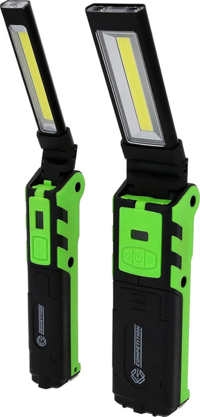 2-teiliges LED-Arbeitslampen-Set mit COB- und Spotlicht – dimmbar, wiederaufladbar, mit Powerbank-Funktion