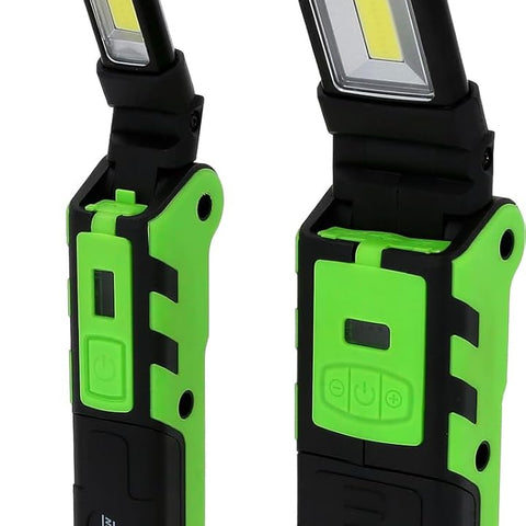 2-teiliges LED-Arbeitslampen-Set mit COB- und Spotlicht – dimmbar, wiederaufladbar, mit Powerbank-Funktion