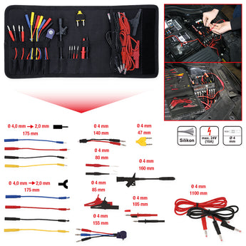 25-teiliges Prüf- und Diagnoseset für Kfz-Elektrik – inkl. Potentiometer, Polaritätsprüfer & SRS-Messwiderstand