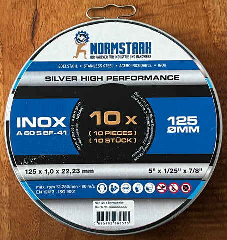 NORMSTARK Trennscheibe Inox flach / 10er Pack Ø 125mm