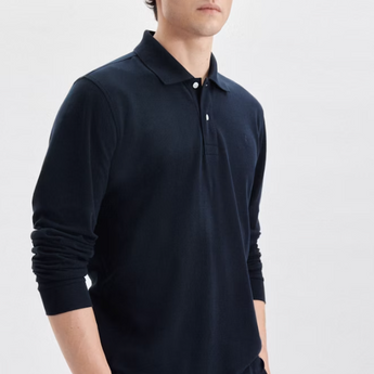 Kragen Polo-Shirt Regular Langarm Herren