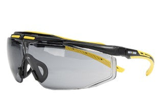 Sicherheitssonnenbrille mit verlängertem Augenschutz, flexiblen TPR-Bügeln, verstellbarem Rahmen und fünfstufiger Bügelneigung