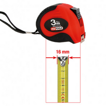 Bandmaß mit Feststeller,schwarz-rot, 3m HS CODE:901780