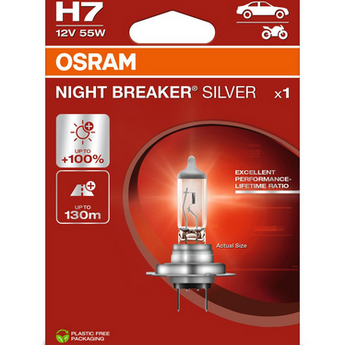 H7 12V 55W PX26d NIGHT BREAKER® SILVER +100% 1 St. OSRAM HS CODE:853921