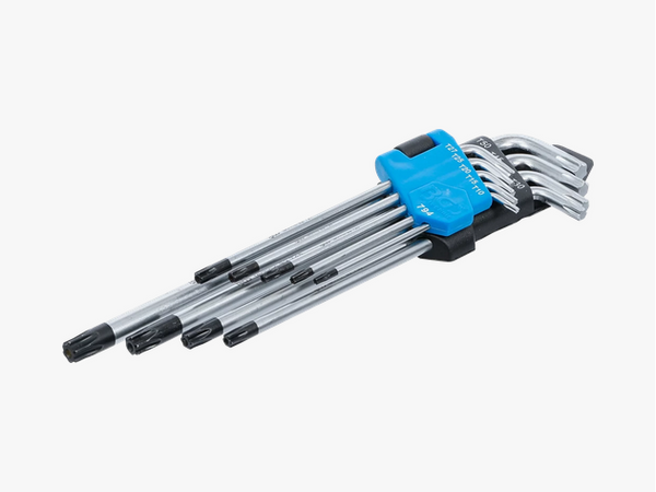 Winkelschlüssel-Satz | extra lang | T-Profil (für Torx) mit Bohrung T10 - T50 | 9-tlg. HS CODE:820411