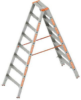 Aluminium Stehleiter Layher Topic 2 x 10 Stufen 2,50 mtr.