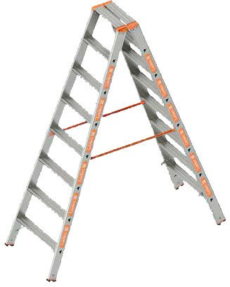 Aluminium Stehleiter Layher Topic 2 x 10 Stufen 2,50 mtr.