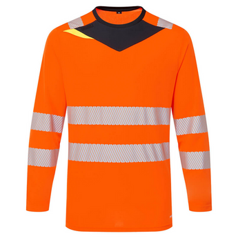 DX416 - DX4 Hi-Vis T-Shirt langarm Orange/Schwarz