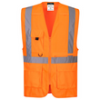 C357 - Hi-Vis Exekutiv Weste mit Tablet-Tasche Orange HS CODE:611030