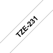Schriftband Brother TZe TZe-231 Kunststoff Bandfarbe: Weiß Schriftfarbe:Schwarz 12 mm 8 m