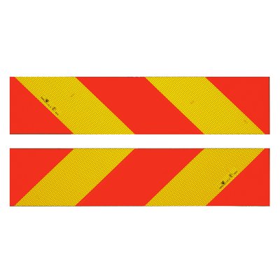 Kennzeichnungstafeln nach ECE 70 Chevron (für Lastwagen / Zugmaschinen) retroreflektierend: Folie gelb Typ II