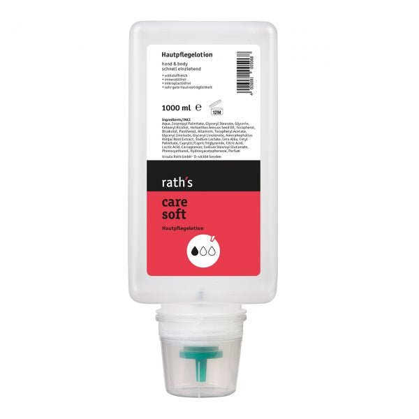 rath’s care soft Hautpflegelotion 1 Liter-Softflasche