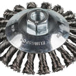 Kegelbürste mit Gewinde, gezopfter Draht für Stahl, rostfreier Stahl, Inox, BK 600 Z