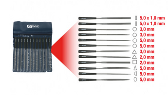 Nadelfeilen-Satz mit Kunststoffheft, 12-tlg