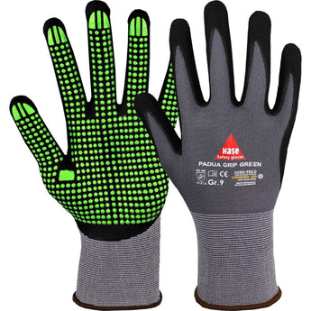 Montagehandschuh aus Nylonfeinstrick Padua Grip Green OekoTex