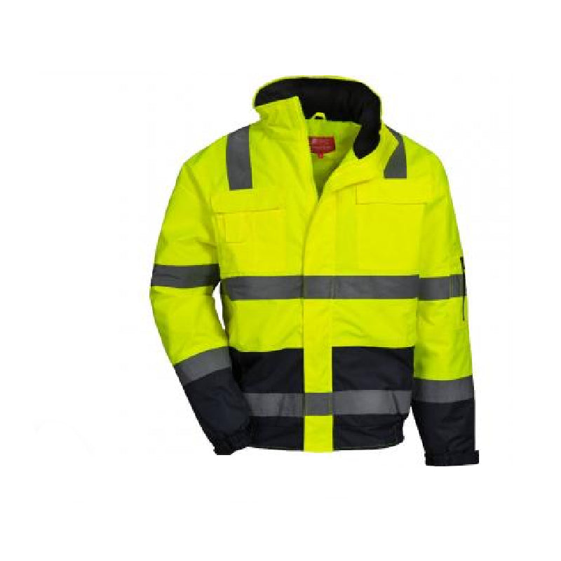 NITRAS MOTION TEX VIZ, Warnschutz Pilotenjacke, neongelb marineblau