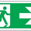 "Rettungsweg / Notausgang und Richtungspfeil rechts", EN ISO 7010, Aluminium