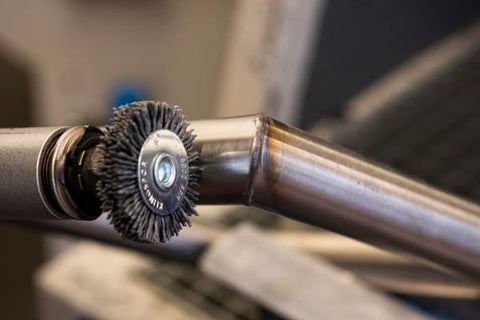 Rundbürste mit Schaft, Polyamidborsten für Edelstahl, NE-Metalle, Holz, BRS 600 P