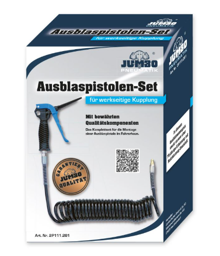 Druckluft-Ausblaspistole Mit 5 M Spiralschlauch – T-Stück Und Pistole, Für LKW & Co.