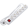 Steckdosenleiste | 6-fach mit Schalter | Zuleitung 1,4 m | 3 x 1,5 mm² | IP 20