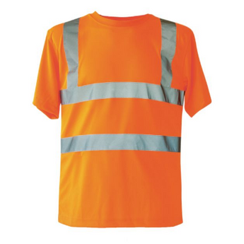 T-Shirt mit Reflektionsstreifen, Arbeitsshirt, orange