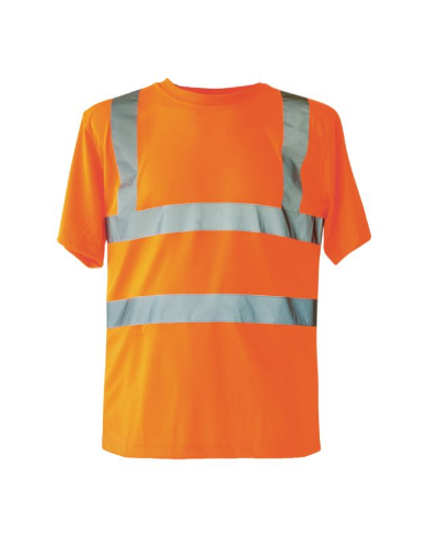 T-Shirt mit Reflektionsstreifen, Arbeitsshirt, orange