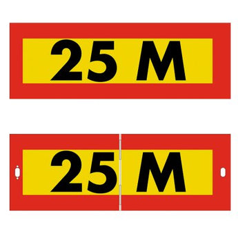 LKW-Schild „25 m“ / Skandinavien retroreflektierend RA 2 / B
